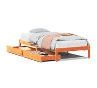 vidaXL Bed Frame with Drawers Bed Base Wax Brown 100x200 cm Solid Wood Pine