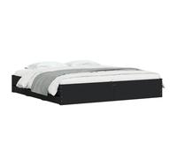 (black, 200 x 200 cm) vidaXL Bed Frame with Drawers Mattress Foundation Bed Base Engineered Wood