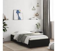 vidaXL Bed Frame with Drawers without Mattress Black 100x200 cm