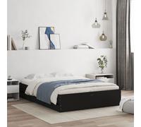 (black, 120 x 200 cm) vidaXL Bed Frame with Drawers Mattress Foundation Bed Base Engineered Wood