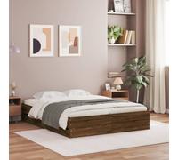 Bed Frame with Drawers Brown Oak 150x200 cm King Size Engineered Wood vidaXL