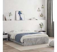 Bed Frame with Drawers Concrete Grey Small Double Engineered Wood vidaXL
