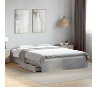 vidaXL Bed Frame with Drawers without Mattress Concrete Grey 150x200 cm King Size