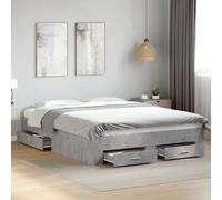 Bed Frame with Drawers Bed Base Mattress Foundation Engineered Wood vidaXL