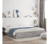 Bed Frame with Drawers without Mattress Concrete Grey 200x200 cm