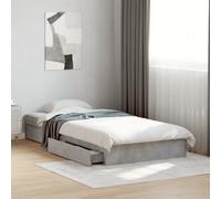 Bed Frame with Drawers Concrete Grey 90x190 cm Single Engineered Wood vidaXL