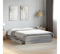 vidaXL Bed Frame with Drawers without Mattress Grey Sonoma 140x200 cm