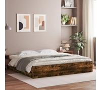 (smoked oak, 160 x 200 cm) vidaXL Bed Frame with Drawers Mattress Foundation Bed Base Engineered Wood