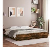 vidaXL Bed Frame with Drawers without Mattress Smoked Oak 180x200 cm Super King
