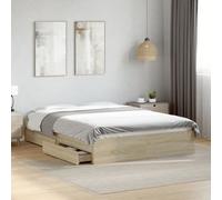 Bed Frame with Drawers Sonoma Oak 135x190 cm Double Engineered Wood vidaXL