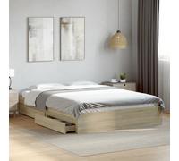 vidaXL Bed Frame with Drawers without Mattress Sonoma Oak 150x200 cm King Size