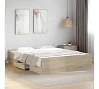 vidaXL Bed Frame with Drawers without Mattress Sonoma Oak 150x200 cm King Size