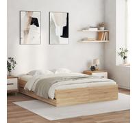Vidaxl Bed Frame With Drawers Without Mattress Sonoma Oak 150X200 Cm King Size