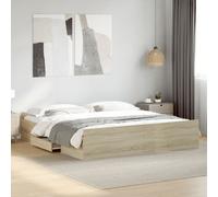 vidaXL Bed Frame with Drawers without Mattress Sonoma Oak 200x200 cm