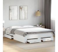 Vidaxl Bed Frame With Drawers Without Mattress White 140X200 Cm