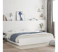 vidaXL Bed Frame with Drawers White 180x200 cm Super King Size Engineered Wood