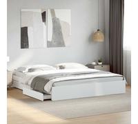 Vidaxl Bed Frame With Drawers Without Mattress White 180X200 Cm Super King
