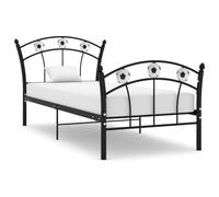 vidaXL Bed Frame with Football Design Black Metal 90x200 cm UK HOT
