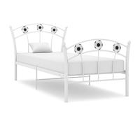 vidaXL Bed Frame with Football Design White Metal 90x200 cm Bed Base Bedstead