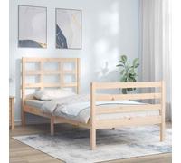 vidaXL Bed Frame with Headboard 100x200 cm Solid Wood 05 UK HOT