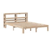 vidaXL Bed Frame with Headboard Bed 120x190 cm Small Double Solid Wood Pine