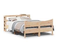 vidaXL Bed Frame with Headboard 120x190 cm Small Double Solid Wood Pine