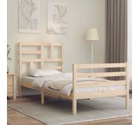vidaXL Bed Frame with Headboard 90x200 cm Solid Wood 29 UK HOT