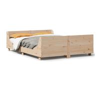 vidaXL Bed Frame with Headboard Bed 120x190 cm Small Double Solid Wood Pine