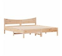 vidaXL Bed Frame with Headboard Bed 180x200 cm Super King Solid Wood Pine