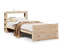 vidaXL Bed Frame with Headboard Bed 75x190 cm Small Single Solid Wood Pine