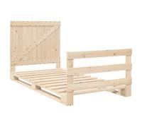 vidaXL Bed Frame with Headboard Bed Base Bedstead 100x200 cm Solid Wood Pine
