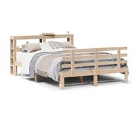 vidaXL Bed Frame with Headboard Bed Base Bedstead 140x200 cm Solid Wood Pine