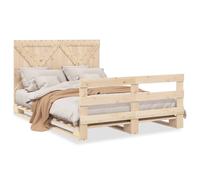vidaXL Bed Frame with Headboard Bed Base Bedstead 160x200 cm Solid Wood Pine