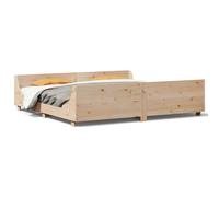 vidaXL Bed Frame with Headboard, Bed Base for Bedroom, Mattress Foundation for D
