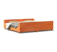 vidaXL Bed Frame with Headboard, Bed Base for Bedroom, Mattress Foundation for D