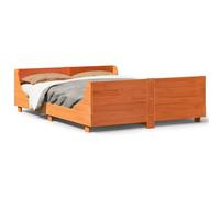 vidaXL Bed Frame with Headboard, Bed Base for Bedroom, Mattress Foundation for D