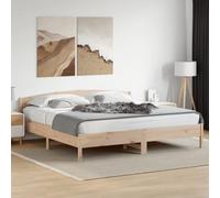vidaXL Bed Frame with Headboard, Bed Base for Bedroom, Mattress Foundation for Double, Bedstead, 180x200 cm Super King Solid Wood Pine