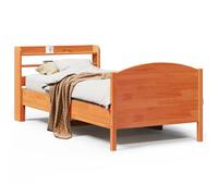 vidaXL Bed Frame with Headboard Bed Base Wax Brown 100x200 cm Solid Wood Pine