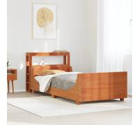 vidaXL Bed Frame Without Mattress Wax Brown 100X200 cm Solid Wood Pine, Brown