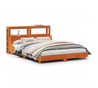 vidaXL Bed Frame without Mattress Wax Brown 160x200 cm Solid Wood Pine, Brown