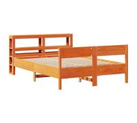 vidaXL Bed Frame Without Mattress Wax Brown 160X200 cm Solid Wood Pine, Brown