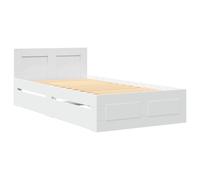 vidaXL Bed Frame with Headboard without Mattress White 100x200 cm