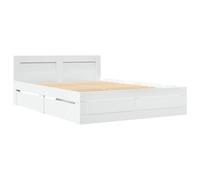vidaXL Bed Frame with Headboard Bed Base White 140x200 cm Engineered Wood