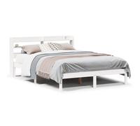 vidaXL Bed Frame with Headboard Bed Base White 160x200 cm Solid Wood Pine