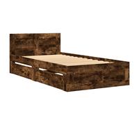 vidaXL Bed Frame with Headboard Bed Smoked Oak Small Single Engineered Wood