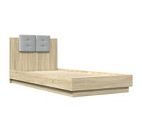 vidaXL Bed Frame with Headboard Bed Sonoma Oak 100x200 cm Engineered Wood