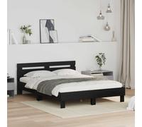 vidaXL Bed Frame with Headboard Black Oak 120 x 200 cm Engineered Wood