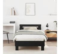vidaXL Black Oak Bed Frame Black Oak Solid Wood Oak