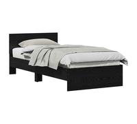 vidaXL Bed Frame with Headboard Black Oak 90 x 200 cm Engineered Wood, Stylish B