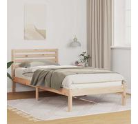vidaXL Bed Frame with Headboard Brown 100 x 210 cm Solid Pine Wood